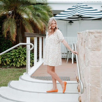 Violet Mary-Jane Flats - Coral