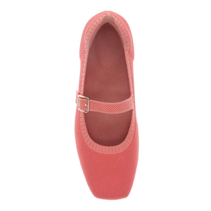 Violet Mary-Jane Flats - Coral