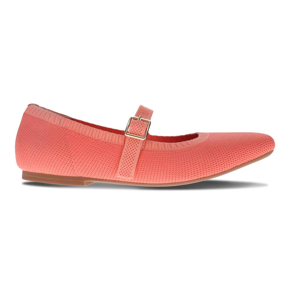 Violet Mary-Jane Flats - Coral