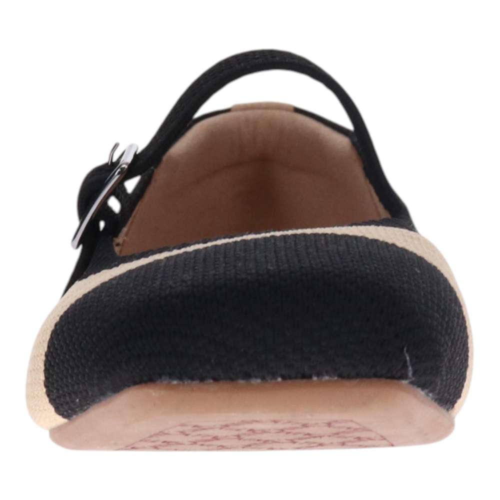 Violet Mary-Jane Flats - Natural Black