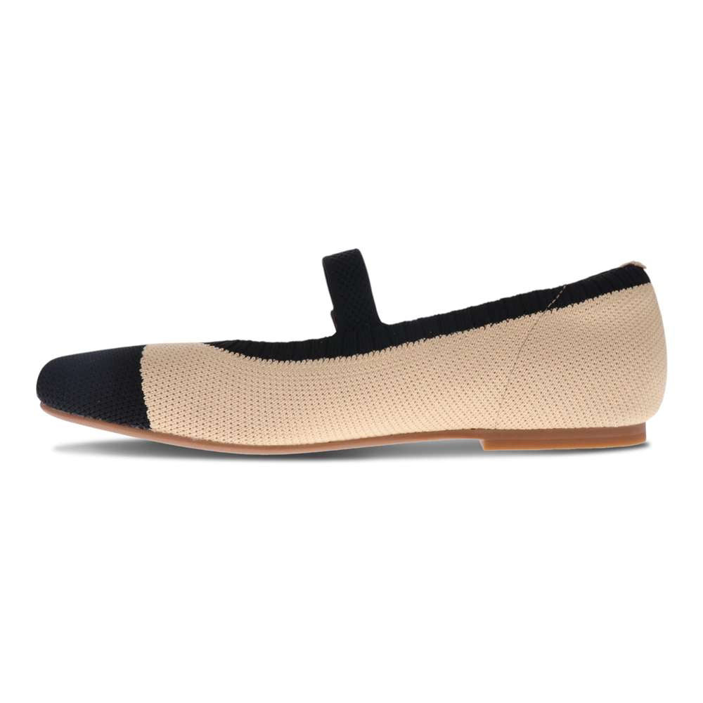 Violet Mary-Jane Flats - Natural Black